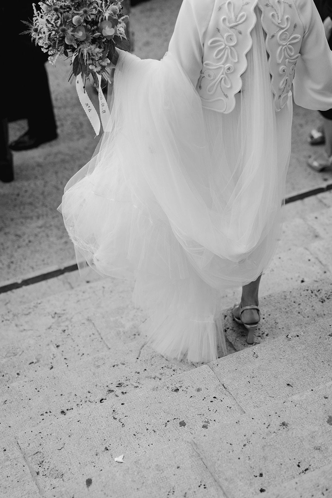 Detalle del vestido de novia, de Inuñez